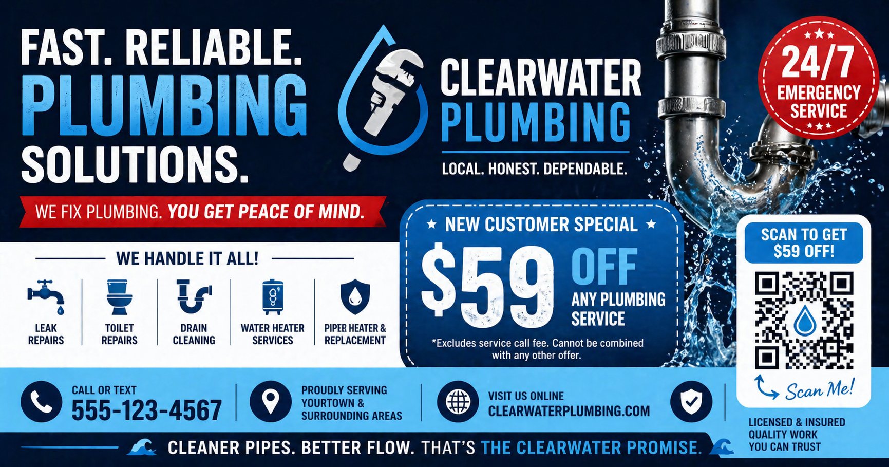 Clearwater Plumbing — direct mail ad