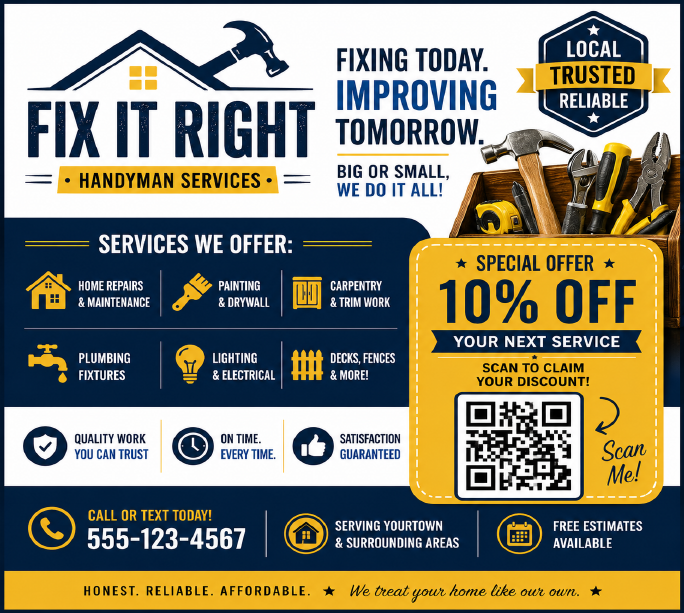 Fix It Right Handyman — direct mail ad